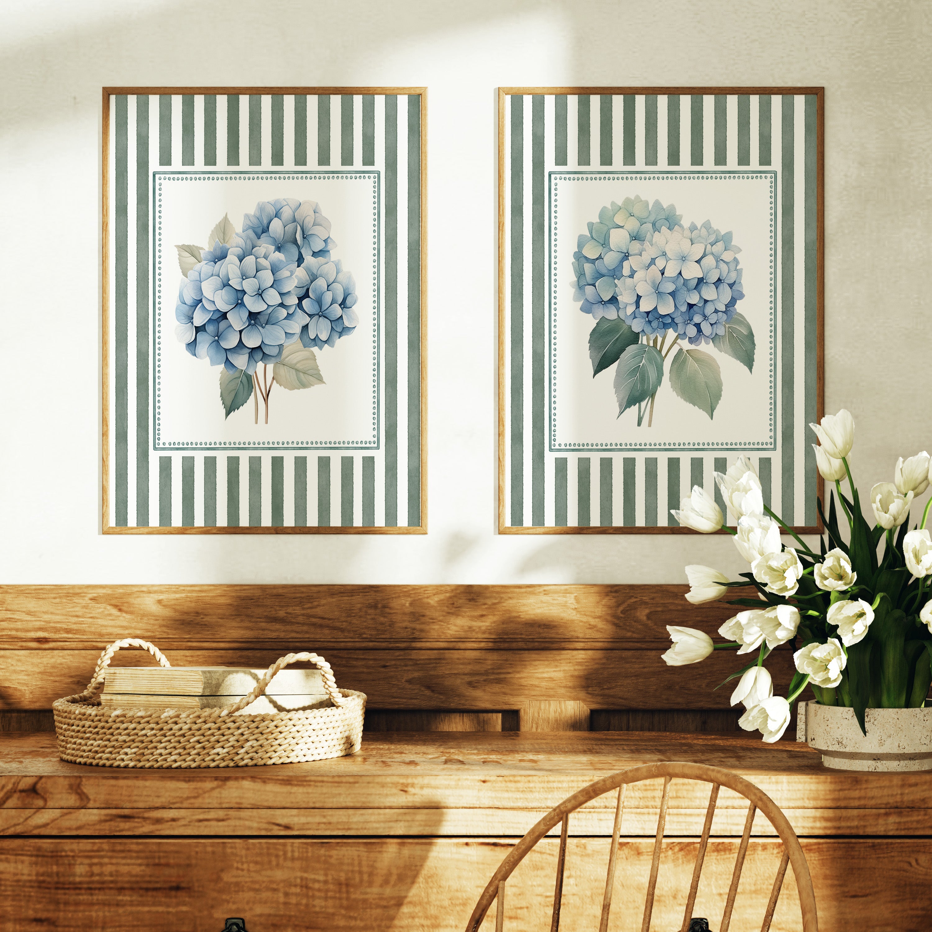 Watercolor Blue Hydrangeas - Set of 2 Fine Art Prints – Westbrook Print ...