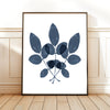 Botanical Ink Splashes - Textured Blue on White - Set of 4