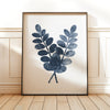 Botanical Ink Splashes - Textured Blue on White - Set of 4