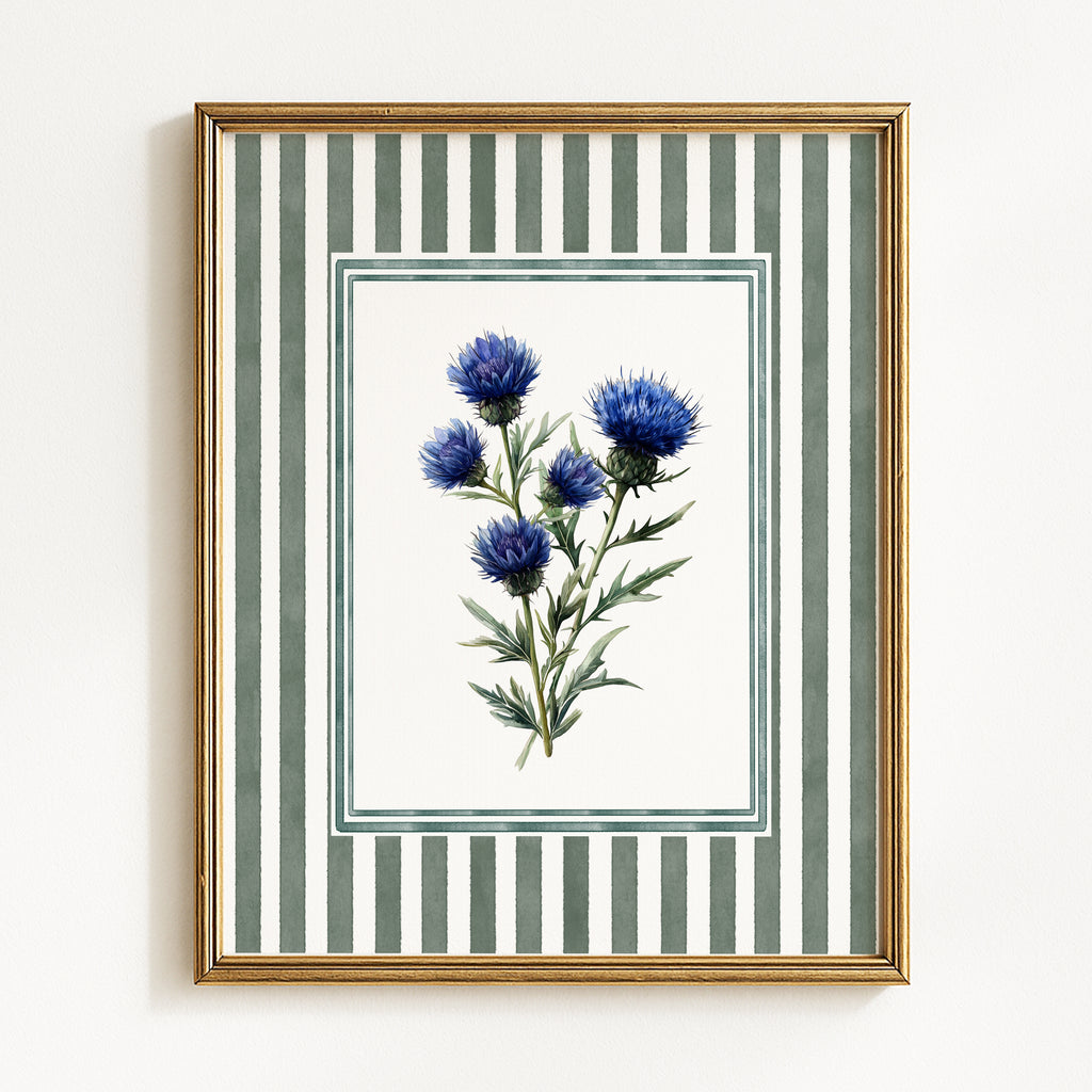 Blue & Purple Watercolor Wildflowers - Set of 4