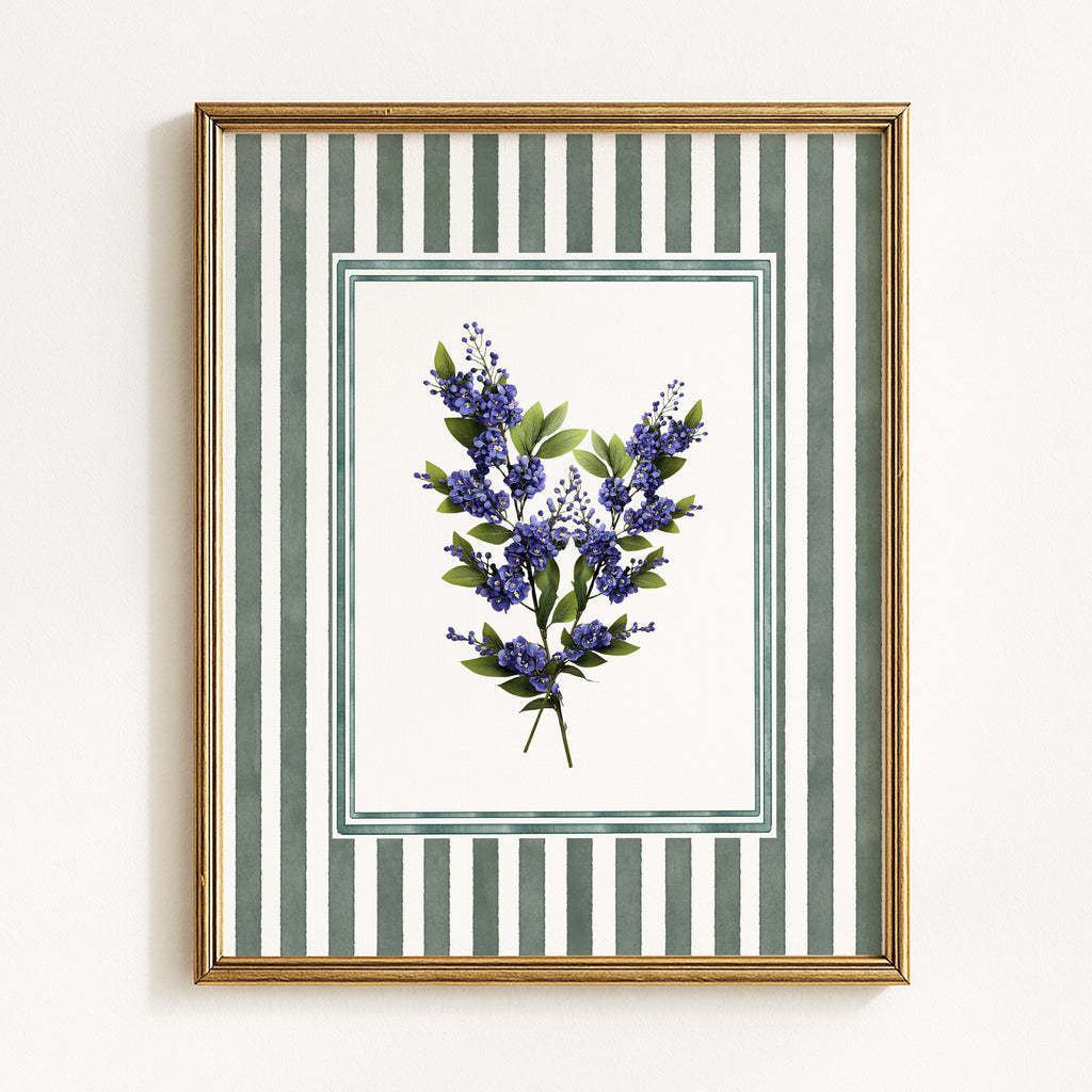 Blue & Purple Watercolor Wildflowers - Set of 4