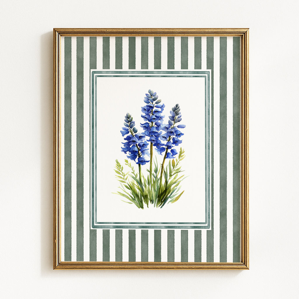 Blue & Purple Watercolor Wildflowers - Set of 4