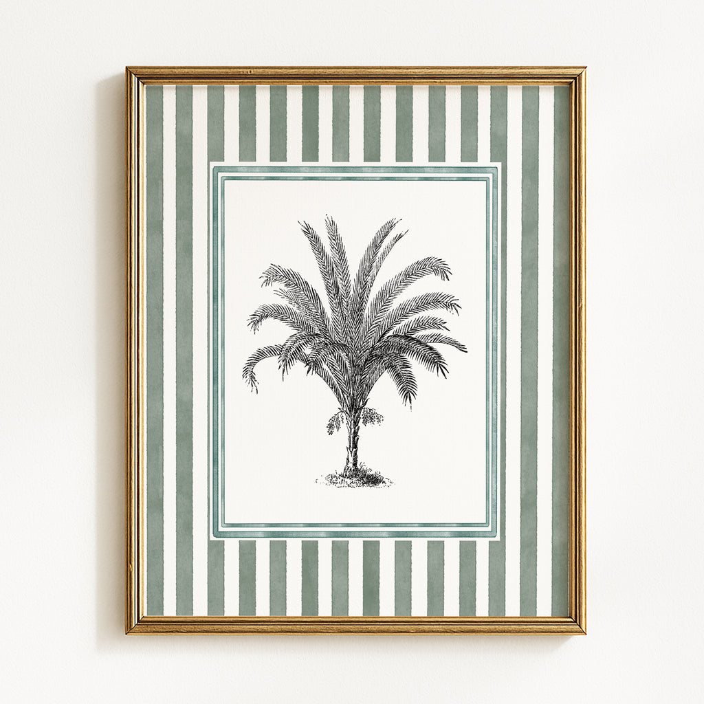 Vintage Tropical Palm Tree Sketches - Set of 4