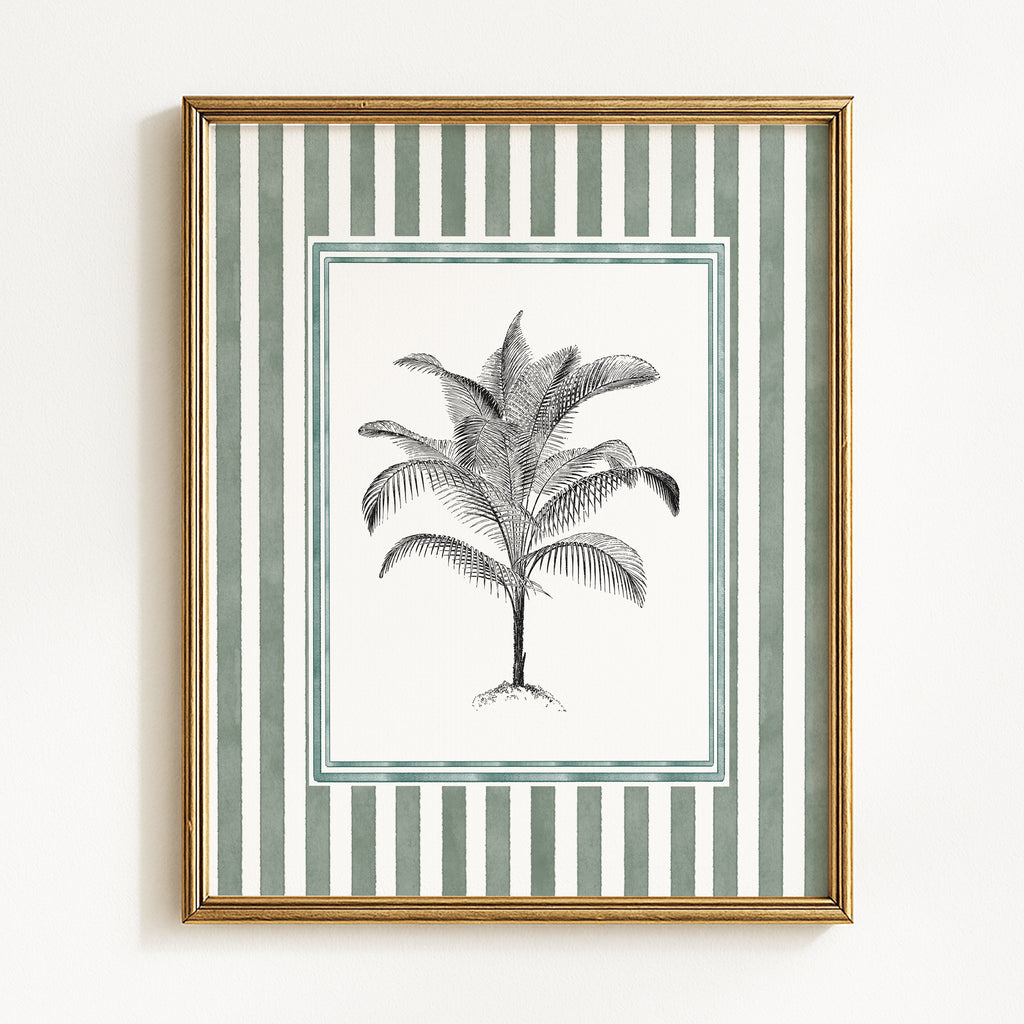 Vintage Tropical Palm Tree Sketches - Set of 4