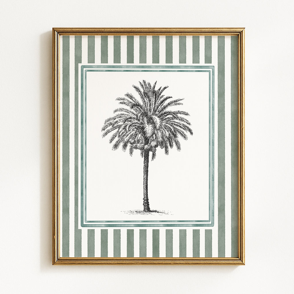 Vintage Tropical Palm Tree Sketches - Set of 4