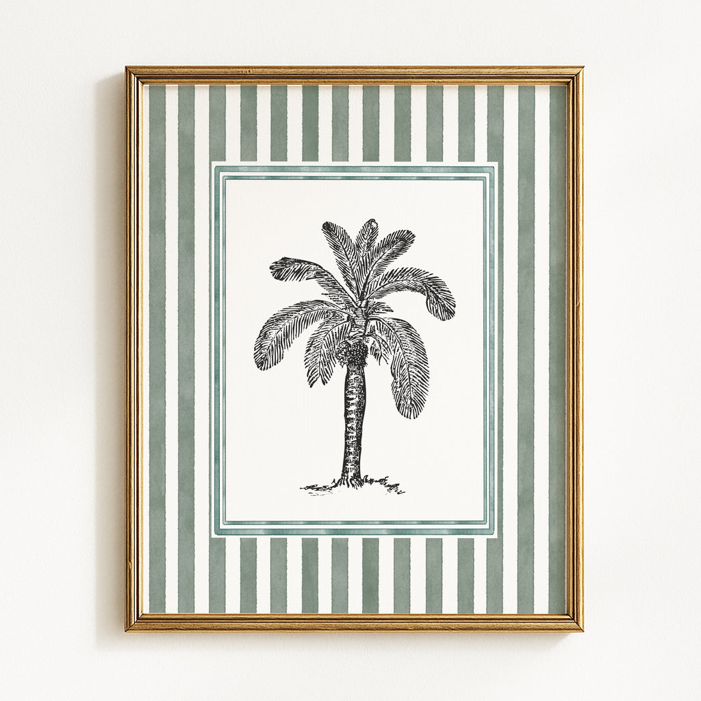 Vintage Tropical Palm Tree Sketches - Set of 4