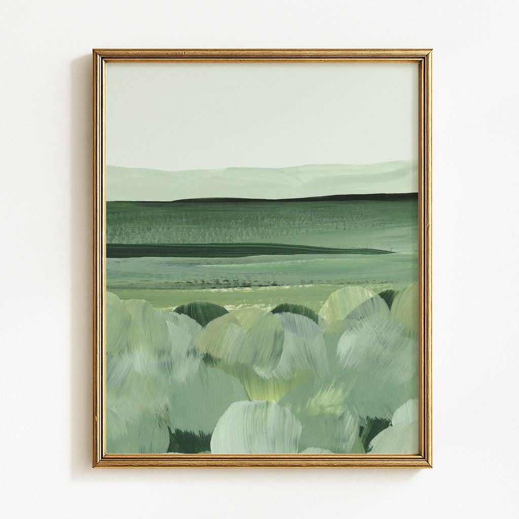 Green Meadows Watercolor Landscapes - Set of 2