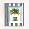 Lemon Trees in Blue Chinoiserie Pots - Set of 2