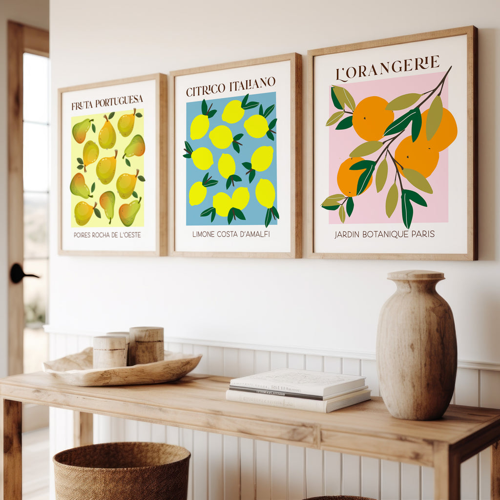 Modern Abstract Fruits - Set of 3 Exhibition Prints