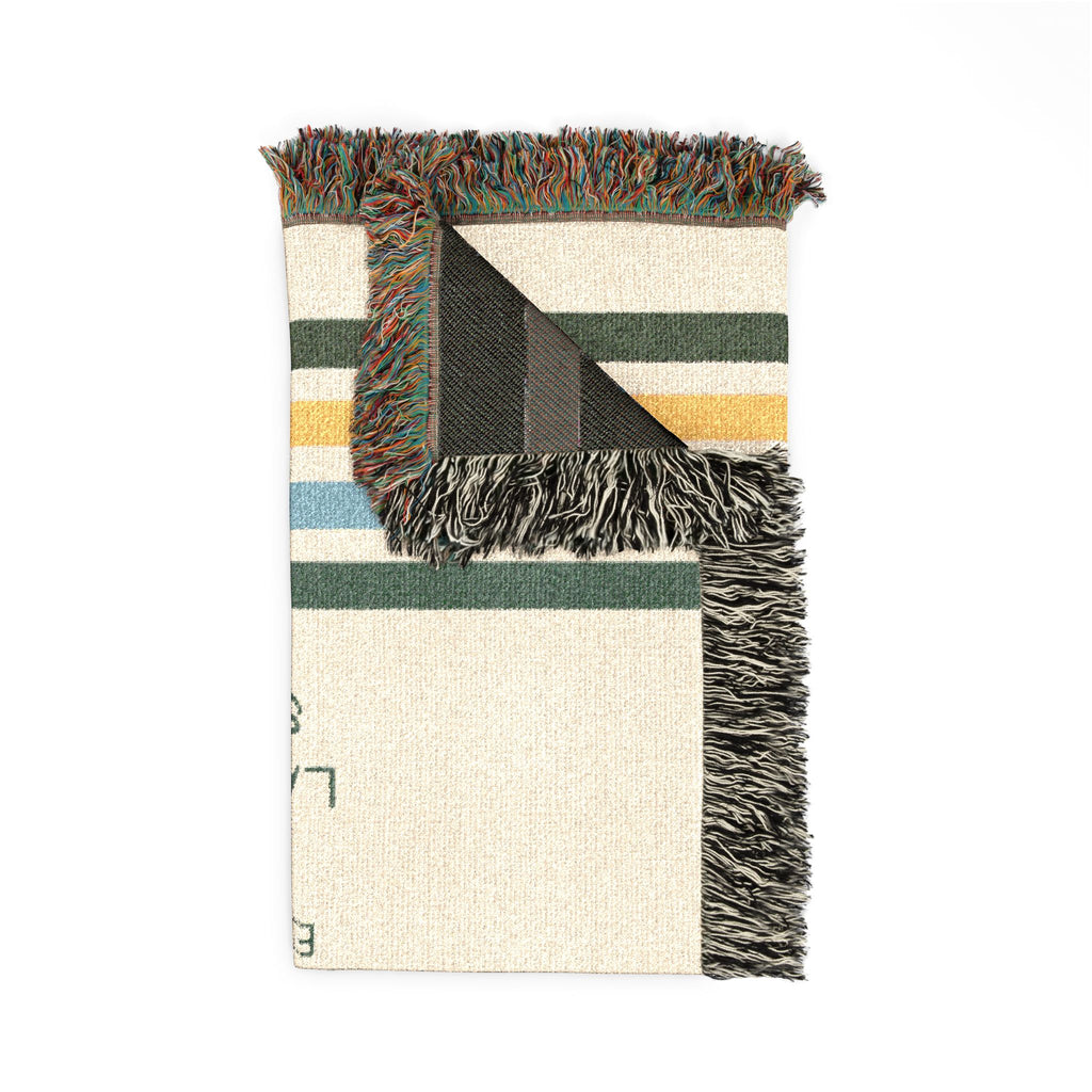 Mountain or Lake Cabin Woven Cotton Blanket