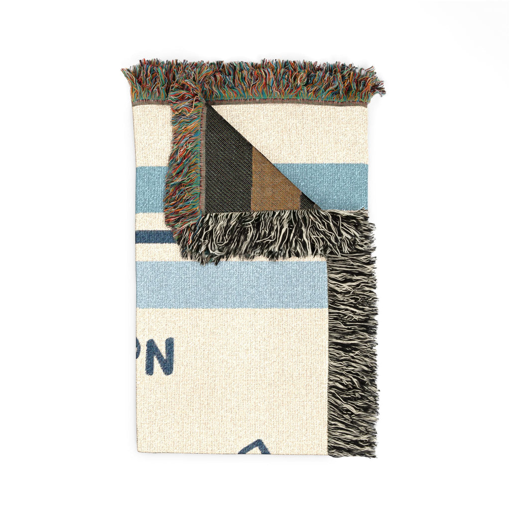 Coastal Beach Town Woven Throw Blanket