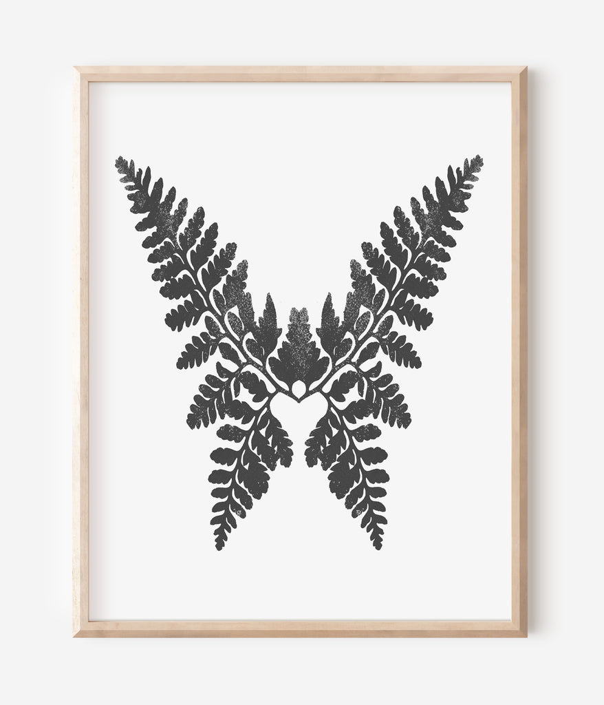 Botanical Ink Splashes - Textured Black on White - Set of 4