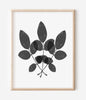 Botanical Ink Splashes - Textured Black on White - Set of 4