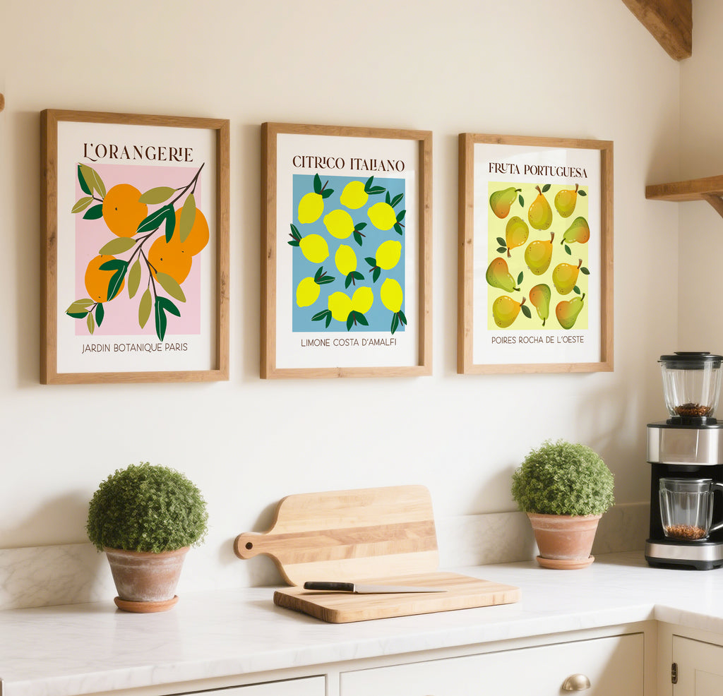 Modern Abstract Fruits - Set of 3 Exhibition Prints