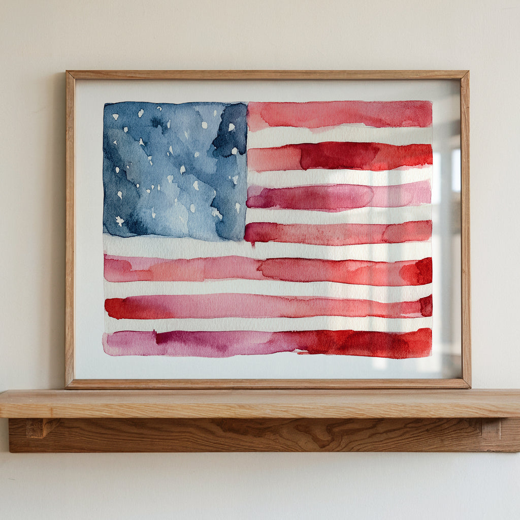 American Flag - Watercolor Art Print