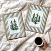 Watercolor Evergreen Pine Trees - Set of 2