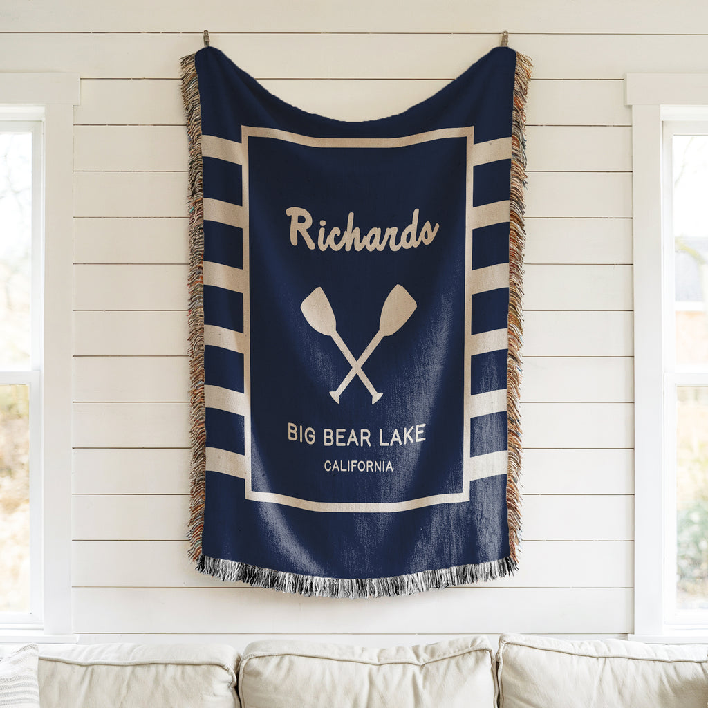 Lake House Woven Cotton Blanket