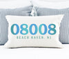 Coastal Beach Town Zip Code Personalized Pillow