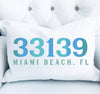 Coastal Beach Town Zip Code Personalized Pillow