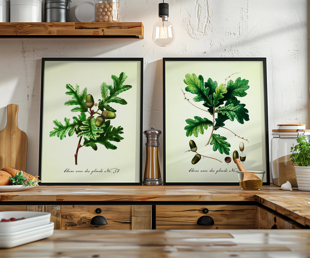 Vintage Oak Leaves & Acorns - Set of 2