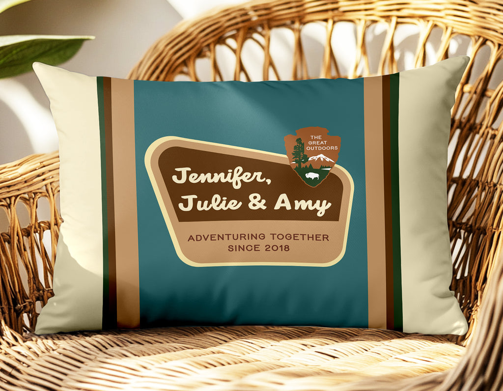National Park Outdoors Adventure Personalized Pillow