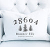 Mountain/Lake Town Zip Code Personalized Pillow