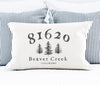 Mountain/Lake Town Zip Code Personalized Pillow