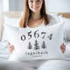 Mountain/Lake Town Zip Code Personalized Pillow