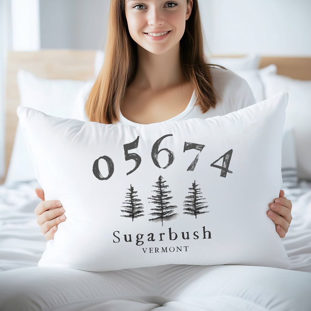 Mountain/Lake Town Zip Code Personalized Pillow