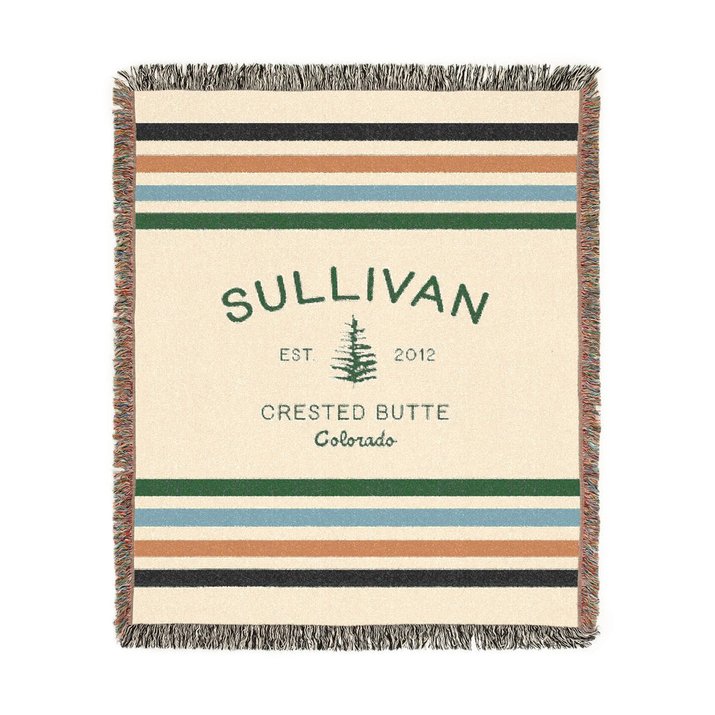 Mountain or Lake Cabin Woven Cotton Blanket