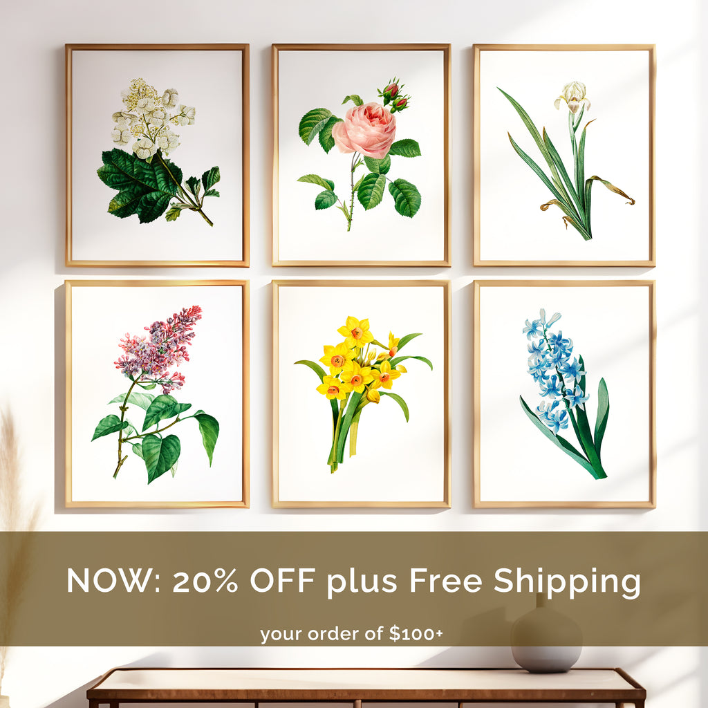 Vintage Spring Floral Mix - Set of 6