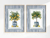 Lemon Trees in Blue Chinoiserie Pots - Set of 2