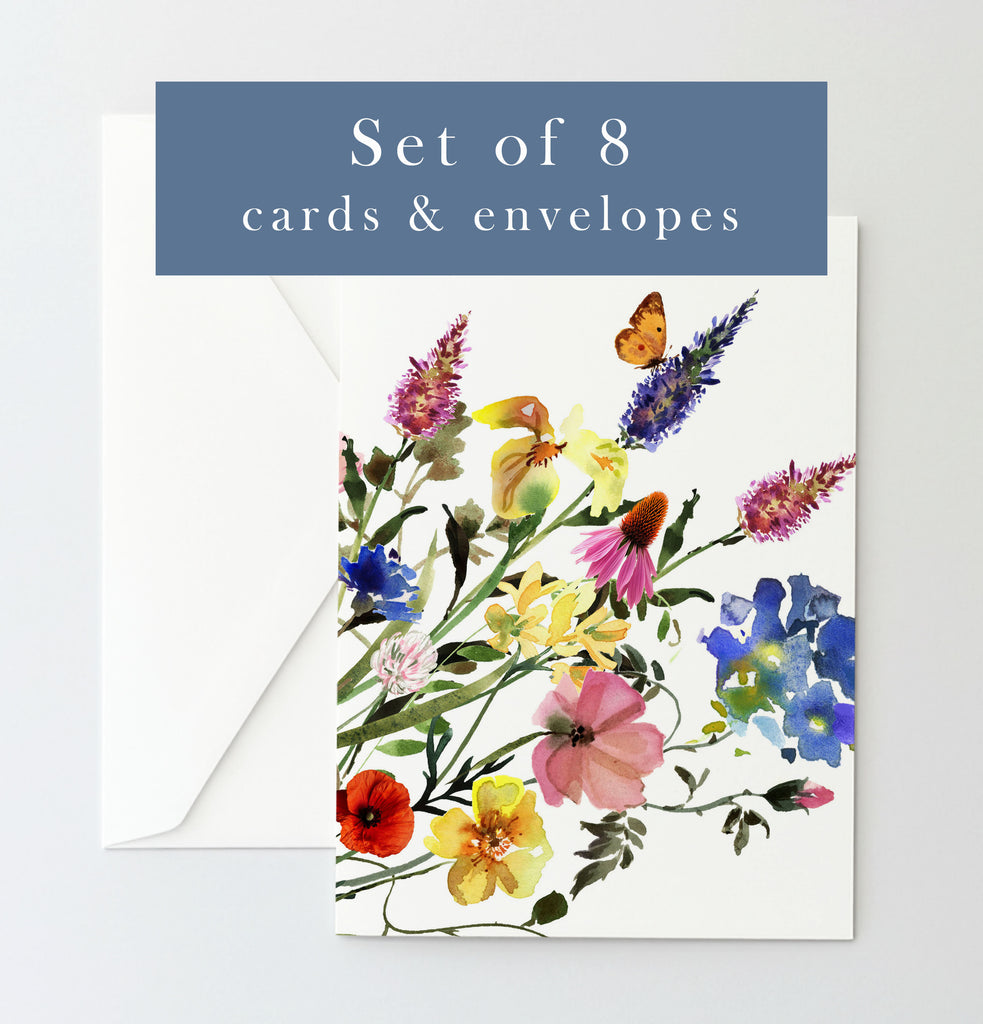 Wildflower Greeting Cards w/ Envelopes - Set of 8