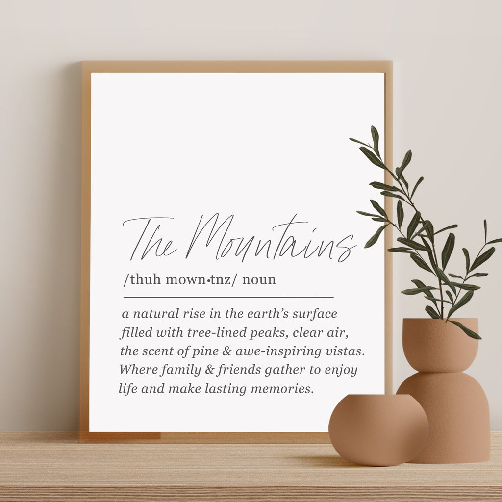 Definition Print - The Mountains