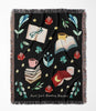 Book Lovers Woven Throw Blanket