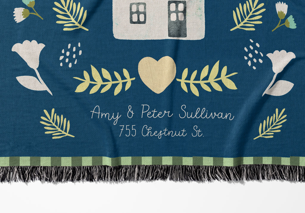 Home Sweet Home Woven Cotton Blanket