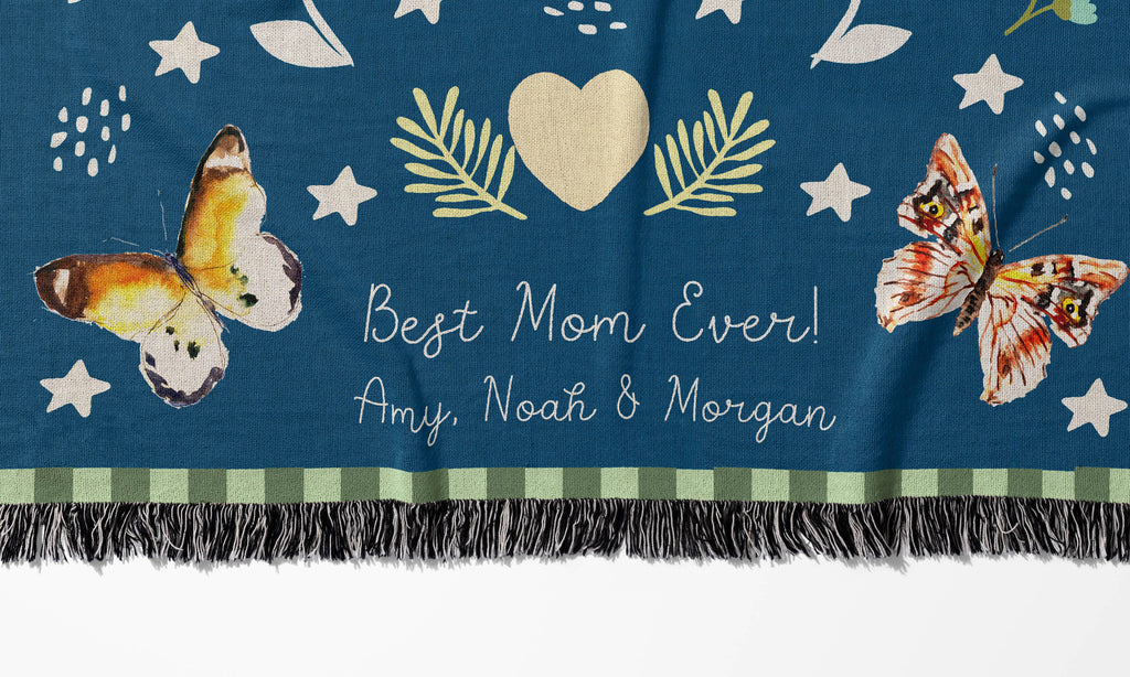 Butterflies Woven Throw Blanket
