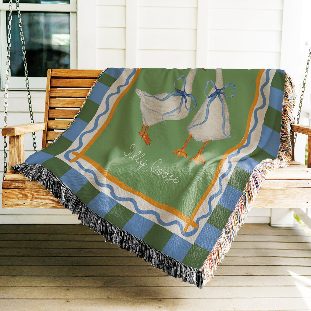 Silly Goose Woven Cotton Blanket