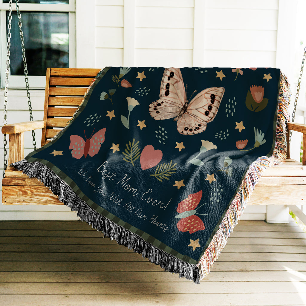 Butterflies Woven Throw Blanket