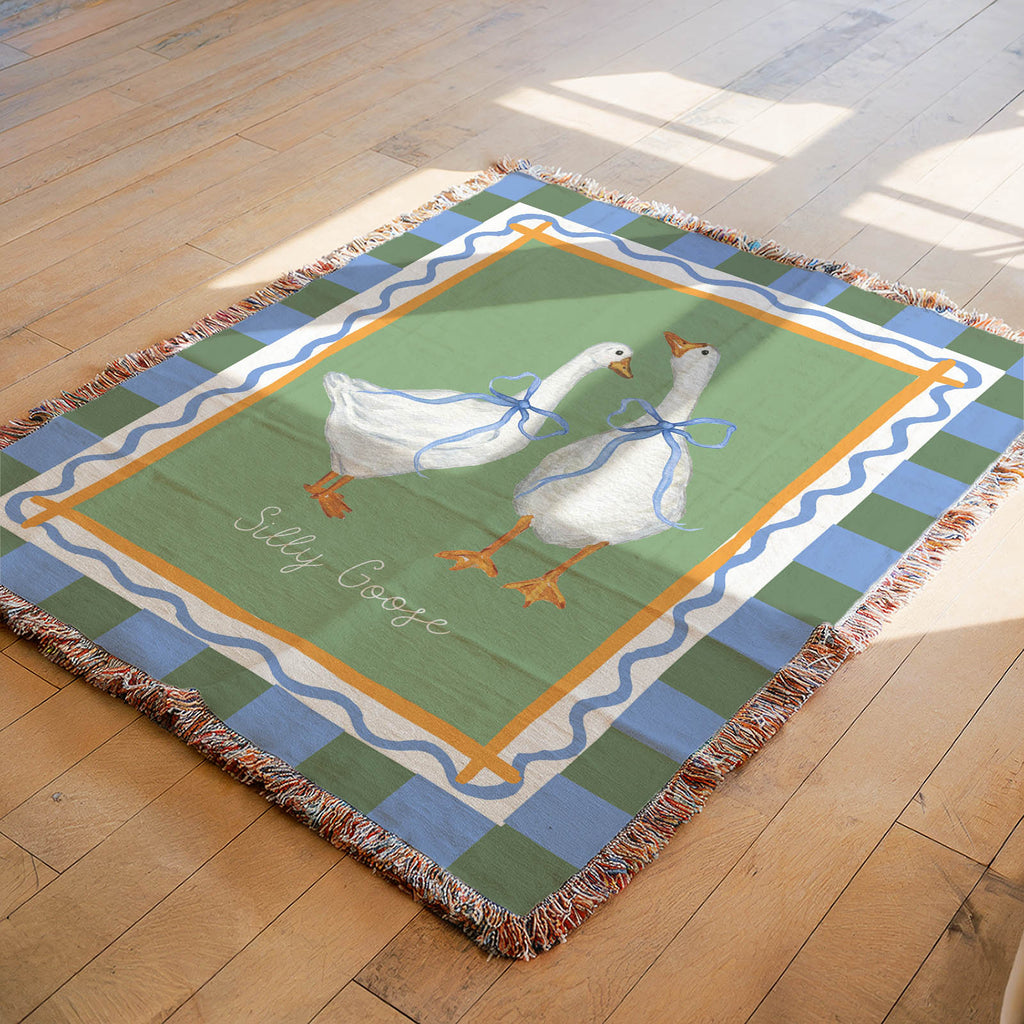 Silly Goose Woven Cotton Blanket