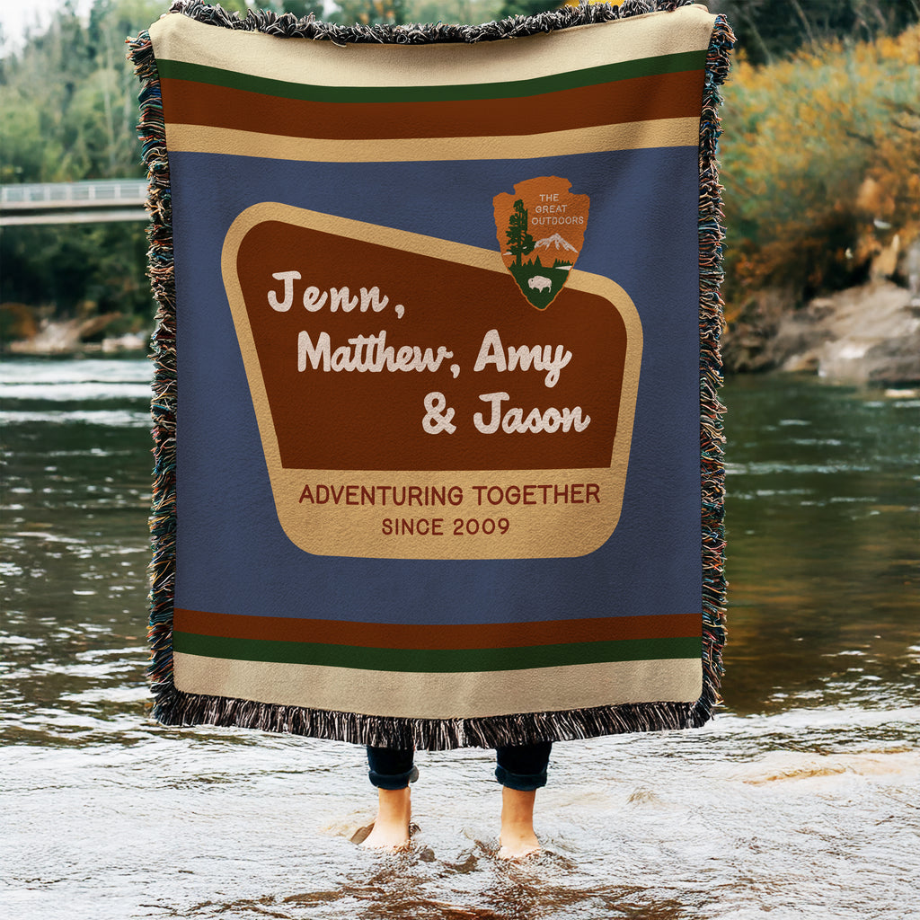 National Park Outdoors Adventure Woven Cotton Blanket