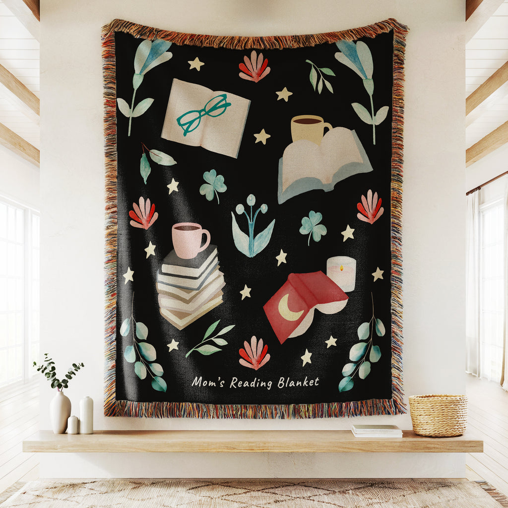 Book Lovers Woven Throw Blanket
