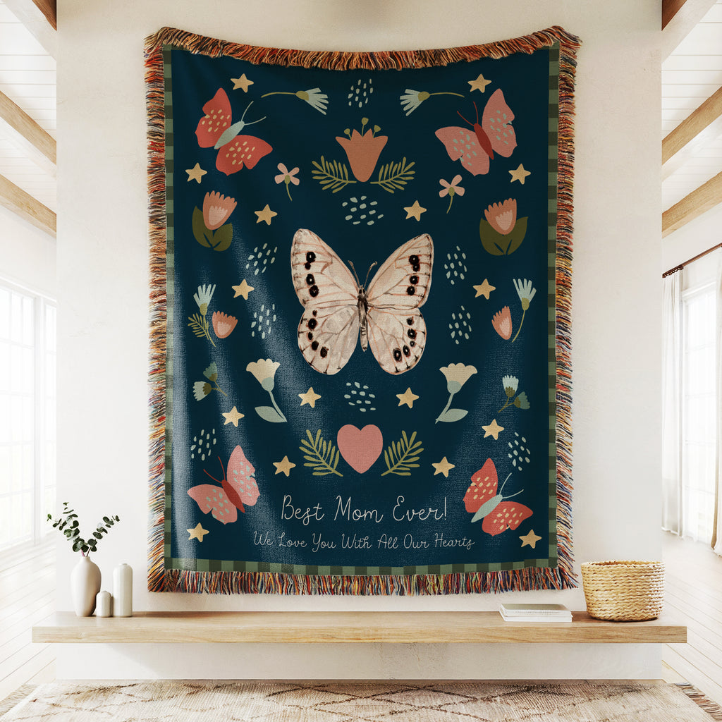 Butterflies Woven Throw Blanket
