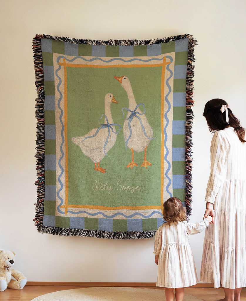 Silly Goose Woven Cotton Blanket