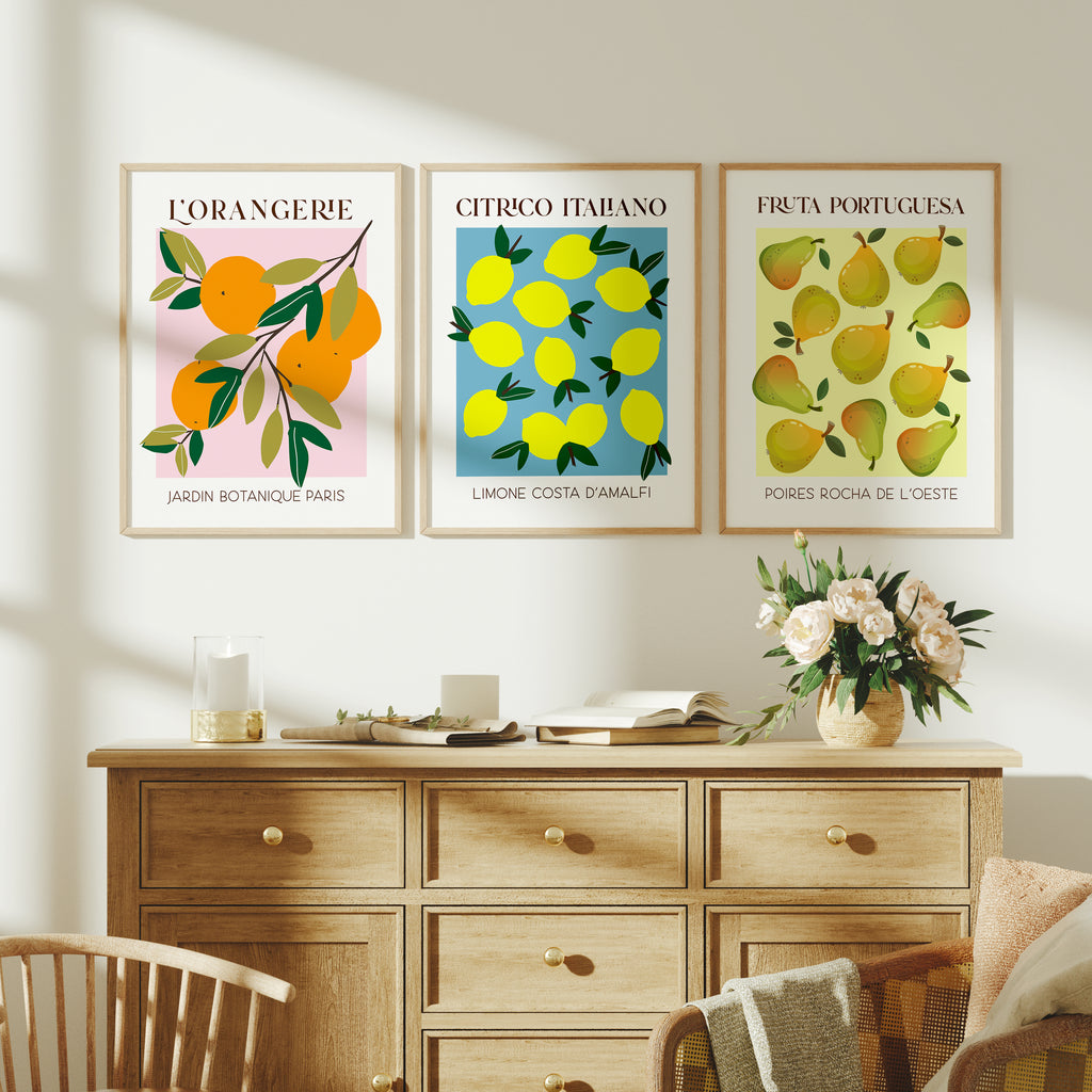 Modern Abstract Fruits - Set of 3 Exhibition Prints