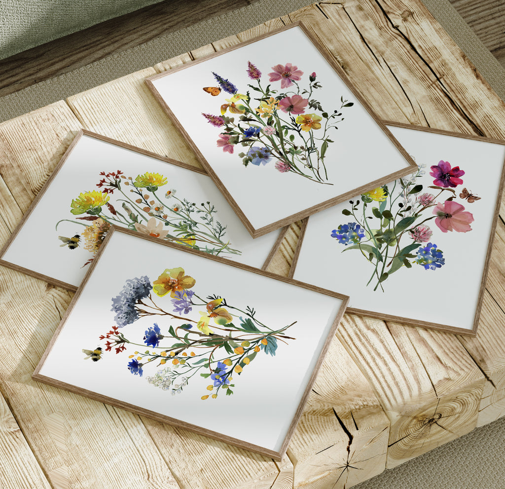 Wildflower Bouquets - Set of 4