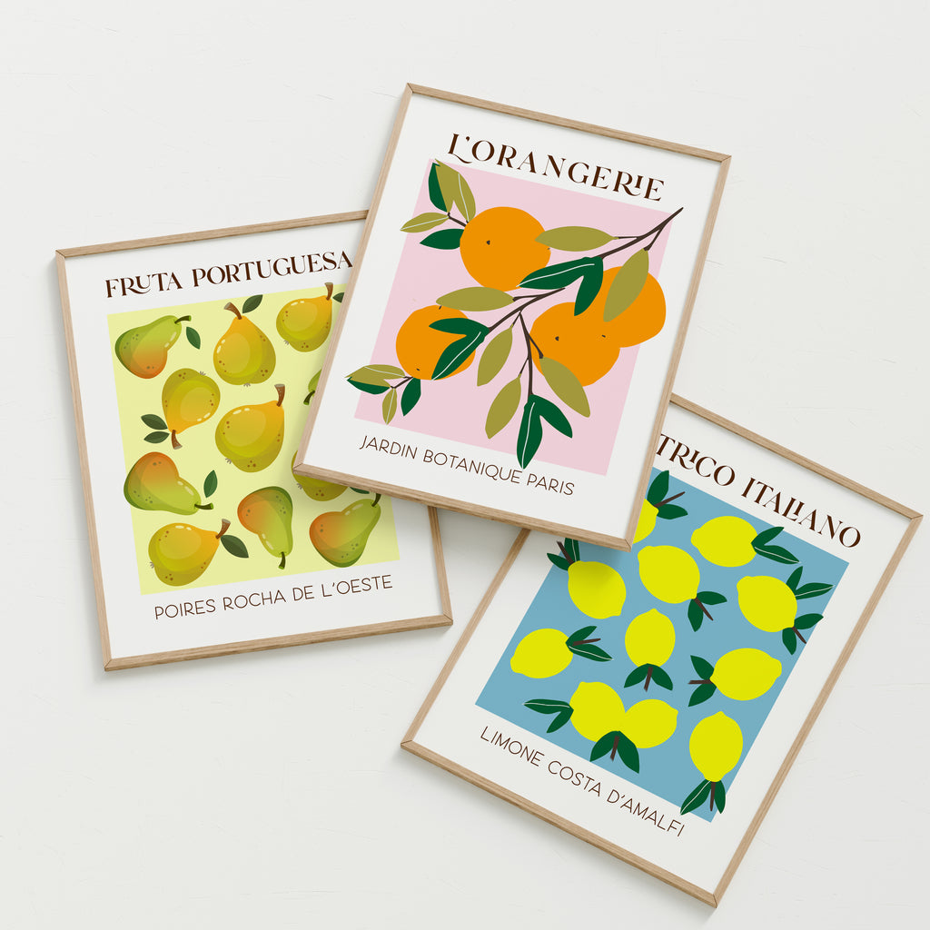 Modern Abstract Fruits - Set of 3 Exhibition Prints