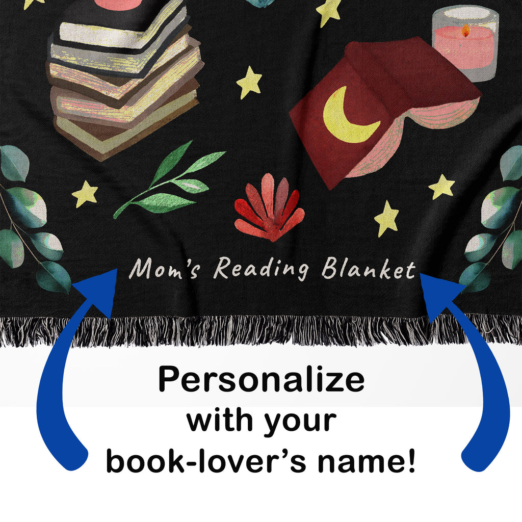 Book Lovers Woven Throw Blanket